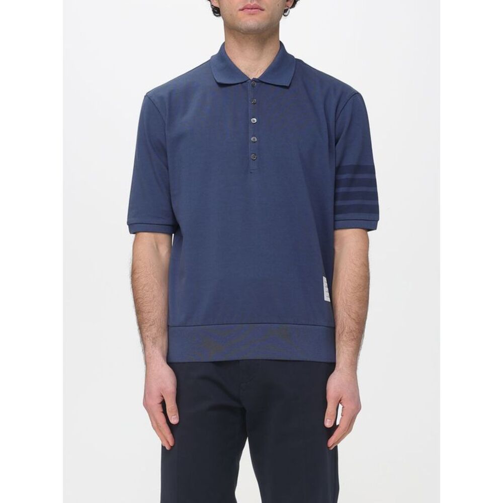 Thom Browne Men 4-Bar Cotton Polo Shirt Thom Browne